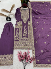 Mesmerizing Embroidery Work Onion Color Anarkali Suit