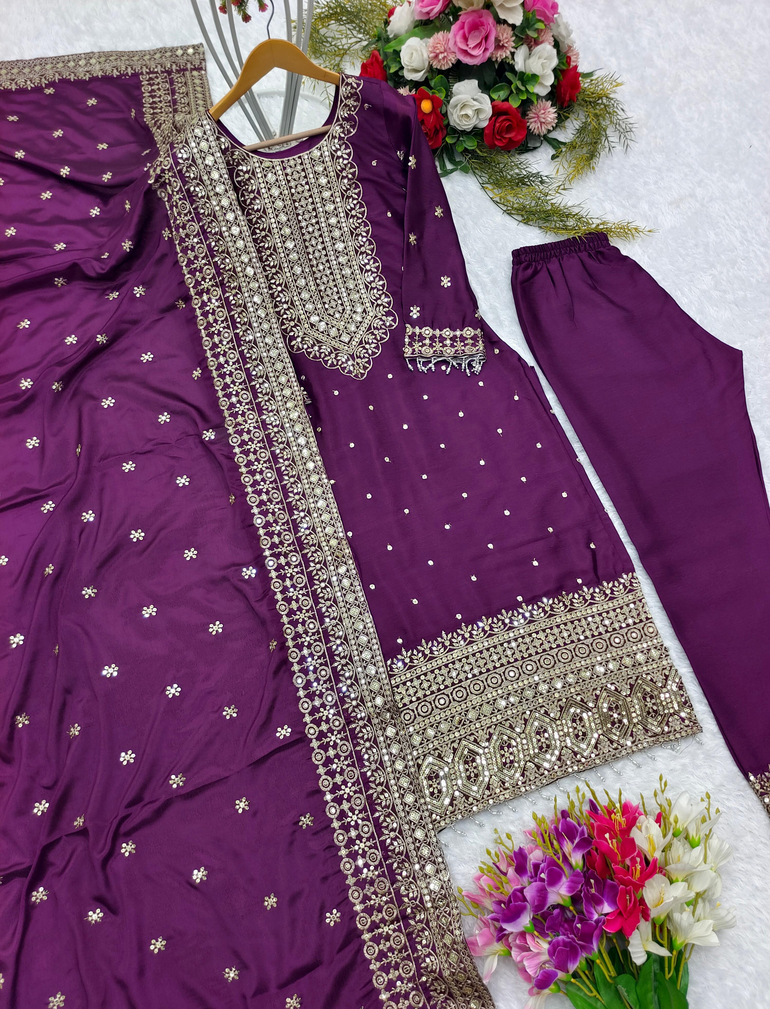 Good Looking Dark Wine Color Salwar Suit