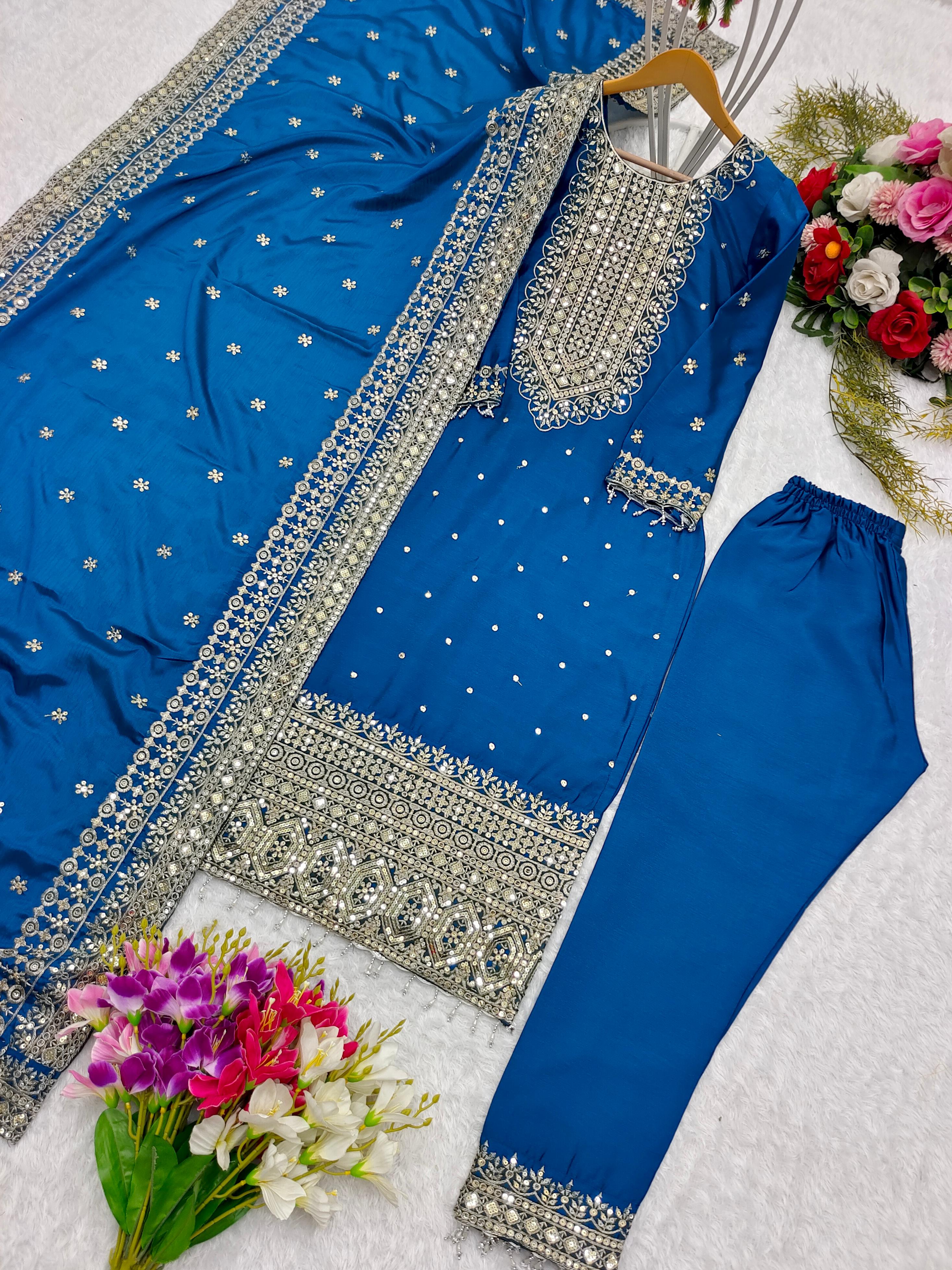 Good Looking Dark Blue Color Salwar Suit