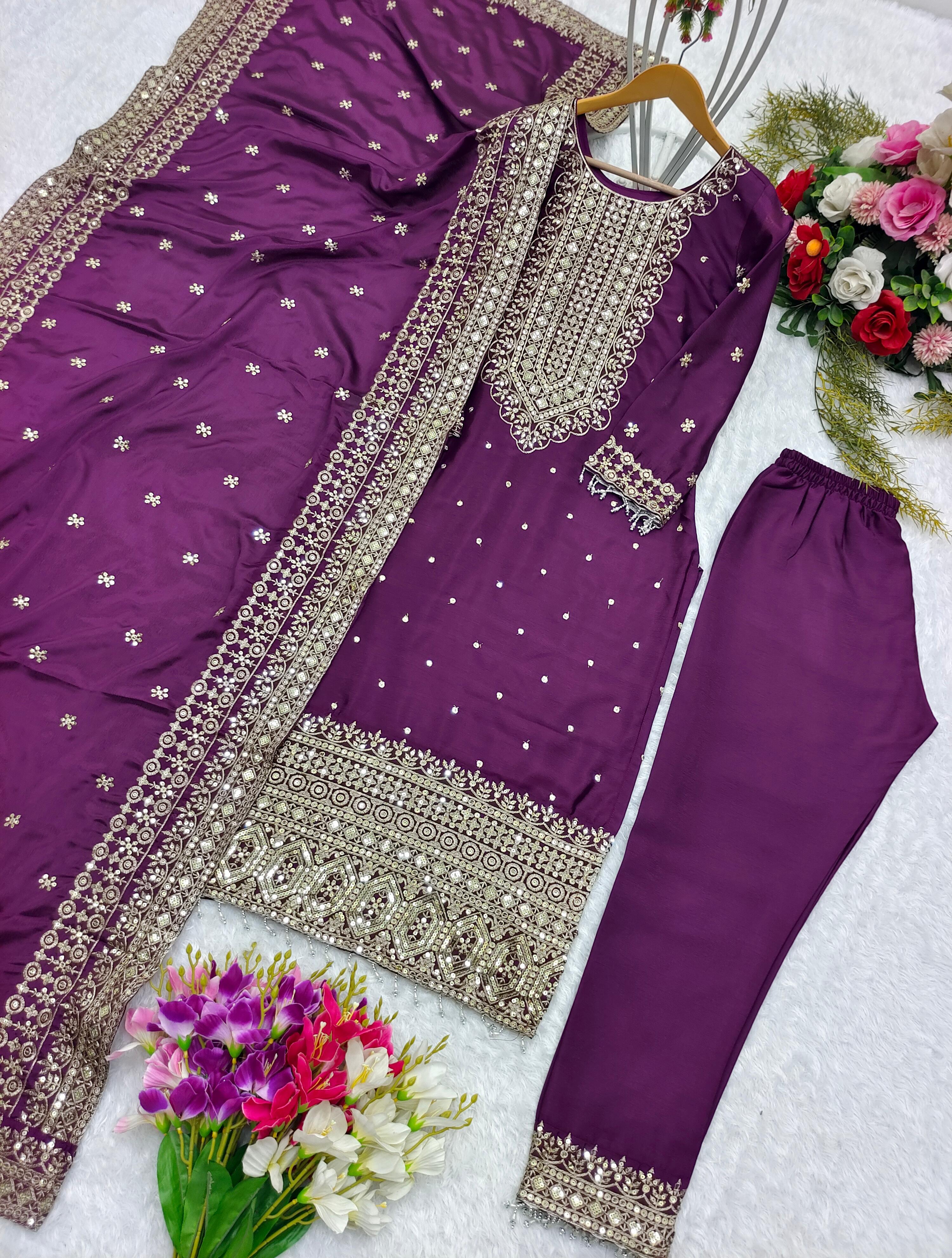 Good Looking Dark Wine Color Salwar Suit