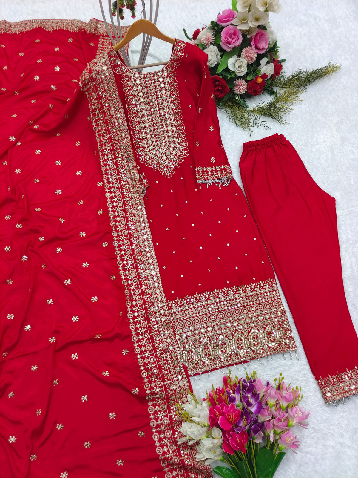 Good Looking Red Color Salwar Suit