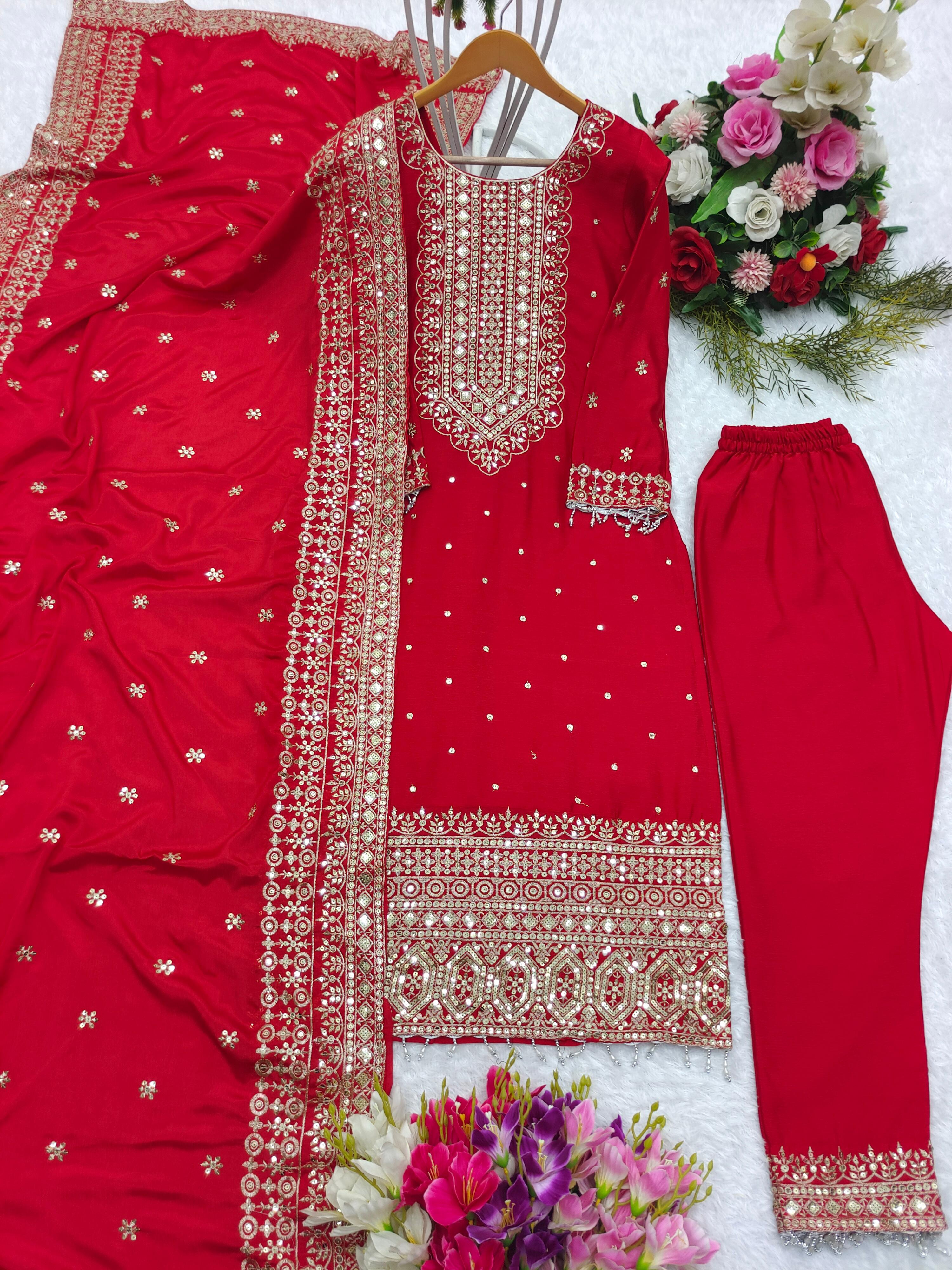 Good Looking Red Color Salwar Suit