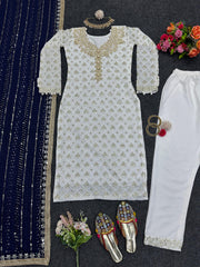 Shining Sequence Work Navy Blue Color Anarkali Suit