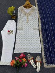 Shining Sequence Work Navy Blue Color Anarkali Suit
