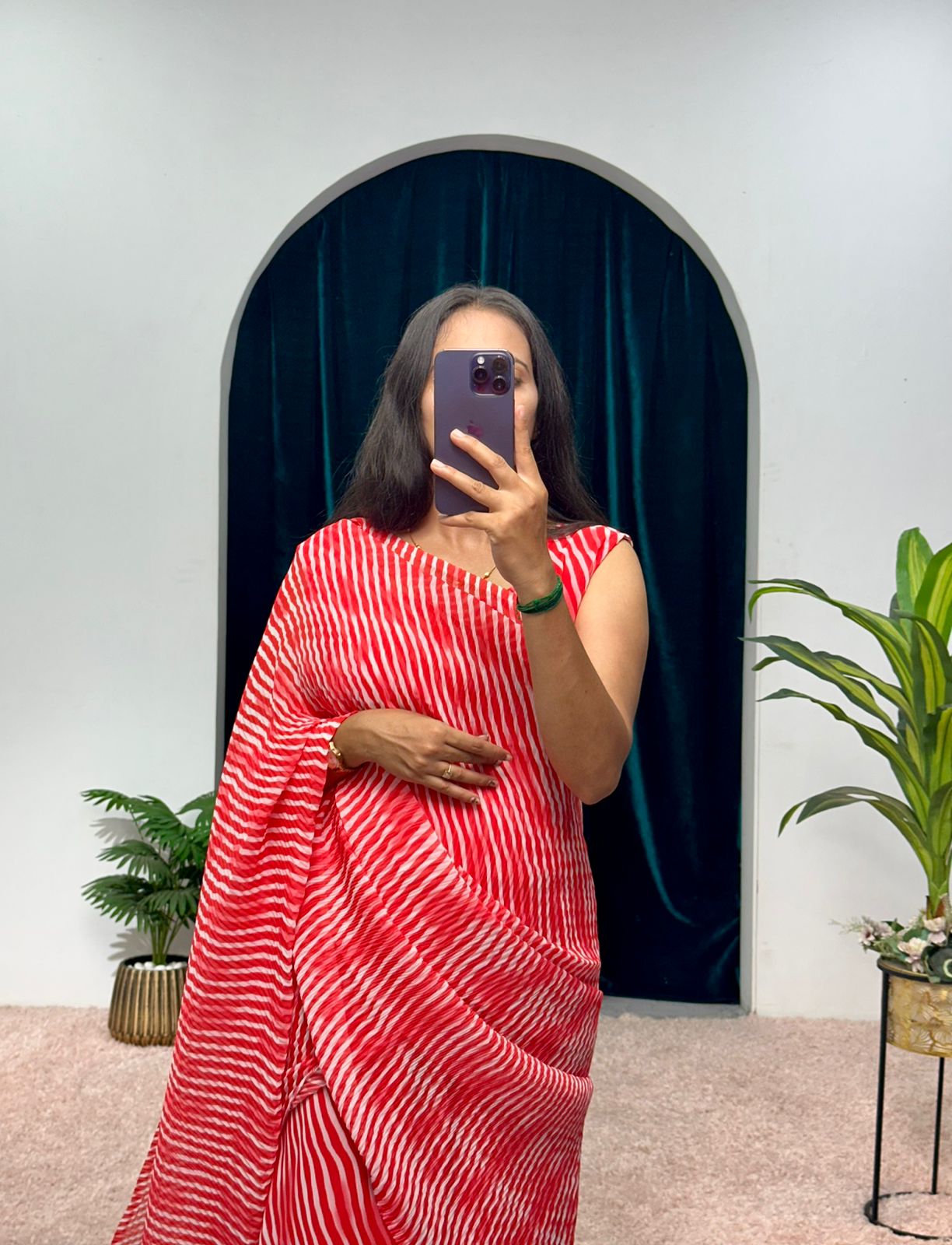 Lovely Luxuriant Digital Print Red Color Gown