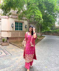 Glimmering Pink Color Sequence Work Salwar Suit