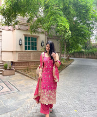 Glimmering Pink Color Sequence Work Salwar Suit
