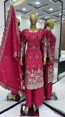 Glimmering Pink Color Sequence Work Salwar Suit