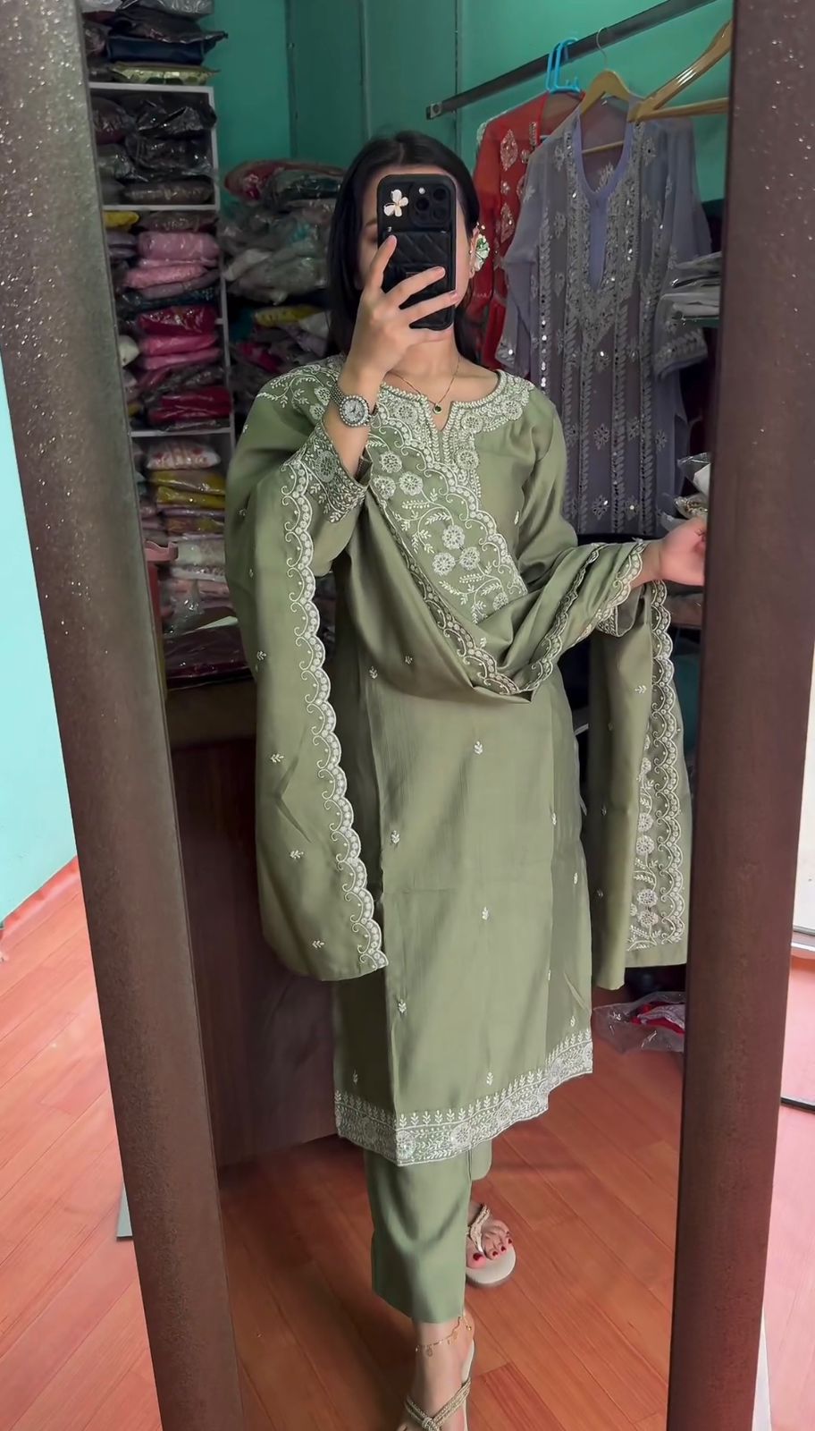 Green Color Sequence Work Awesome Salwar Suit