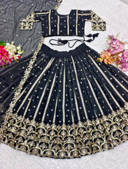 Festive Wear Black Color Heavy Work Lehenga Choli