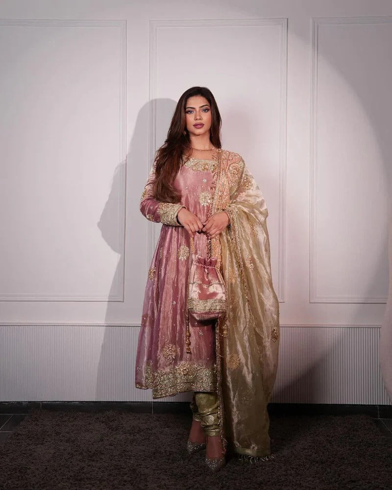 Fabulous Pink Jimmy Choo Embroidery Kurti Set