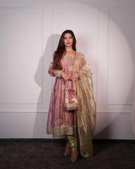 Fabulous Pink Jimmy Choo Embroidery Kurti Set