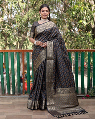 Black Color Bandhani Design Patola Silk Saree