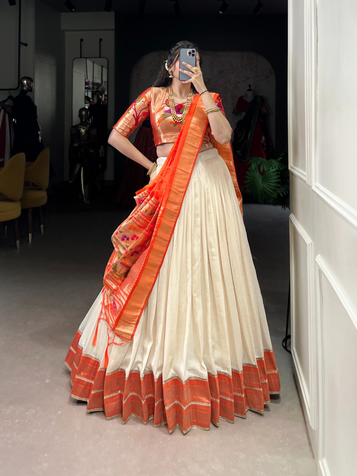 Exotic Green Vichitra Silk Zari Work Lehenga Choli