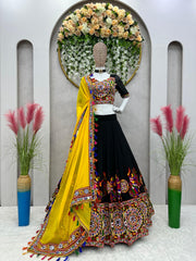 Black Color Garba Special Lehenga Choli