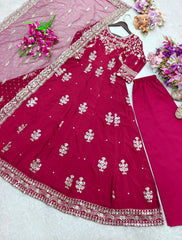 Ravishing Pink Color Sequence Work Gown