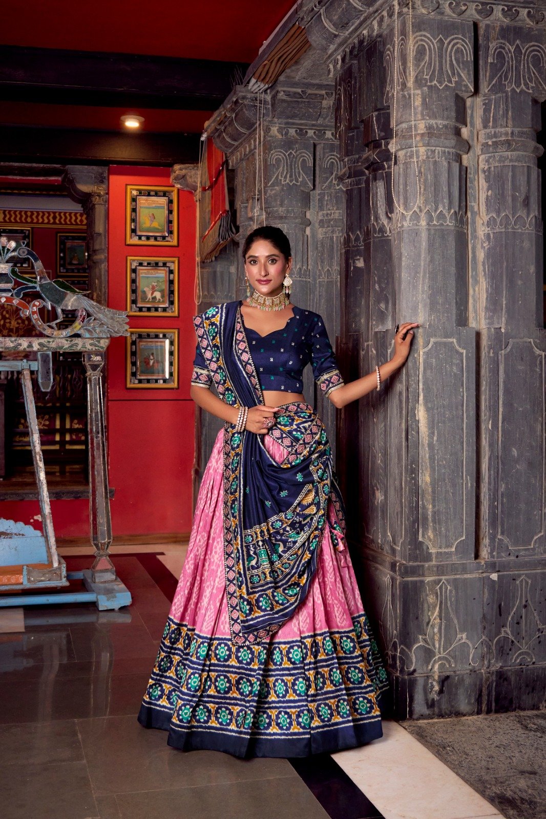 Amazing Sky Blue Embroidery Work Silk Lehenga Choli