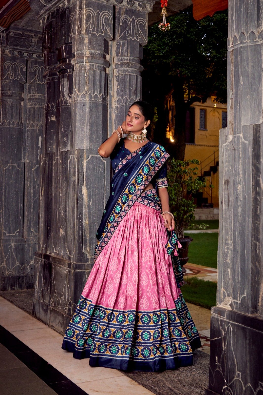 Amazing Sky Blue Embroidery Work Silk Lehenga Choli