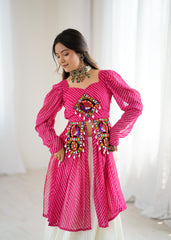 Navratri Collection Pink Color Georgette With Codi Work Lehenga Choli