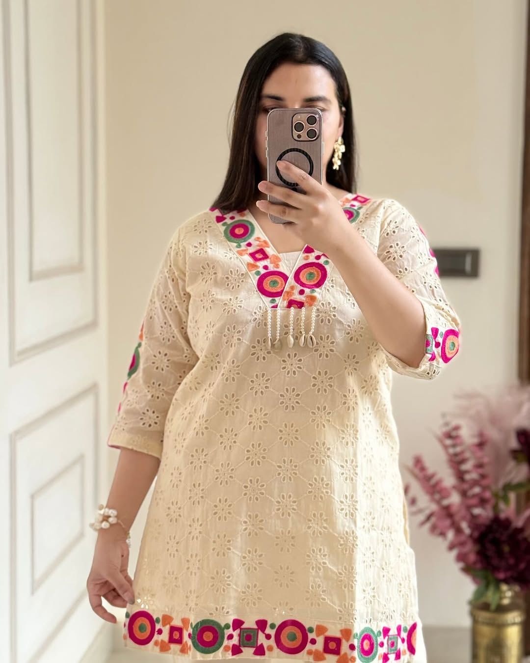 Trendy Cotton Thread Work Co-ord Set
