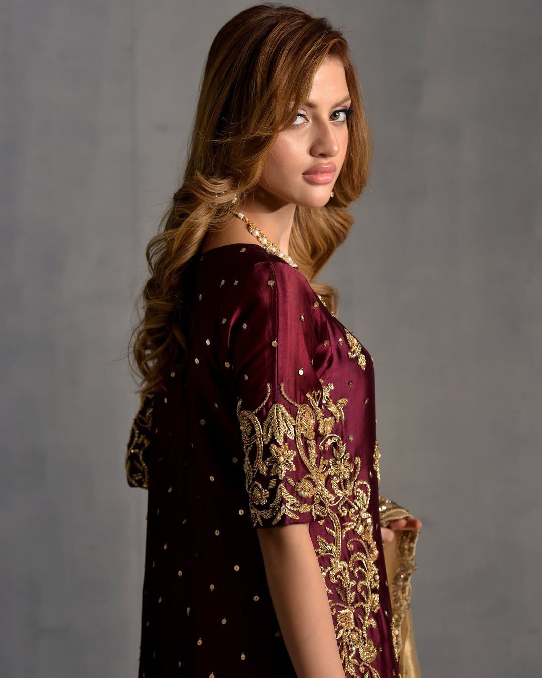 Trendy Maroon Satin Sequence Work Salwar Suit