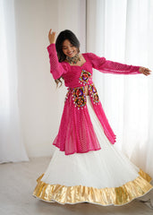 Navratri Collection Pink Color Georgette With Codi Work Lehenga Choli