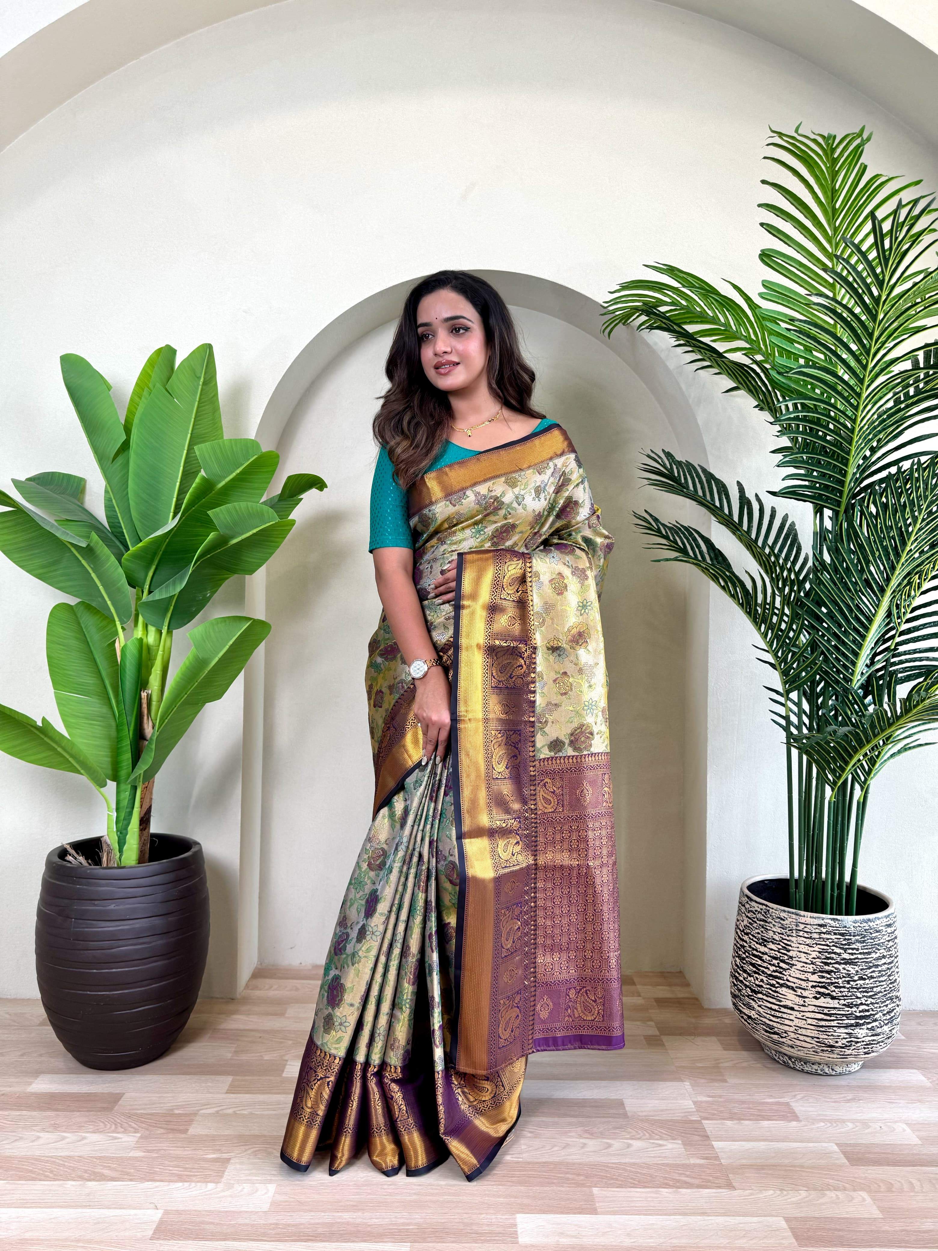 Festival Wear Trendy Orange Silk Zari Saree