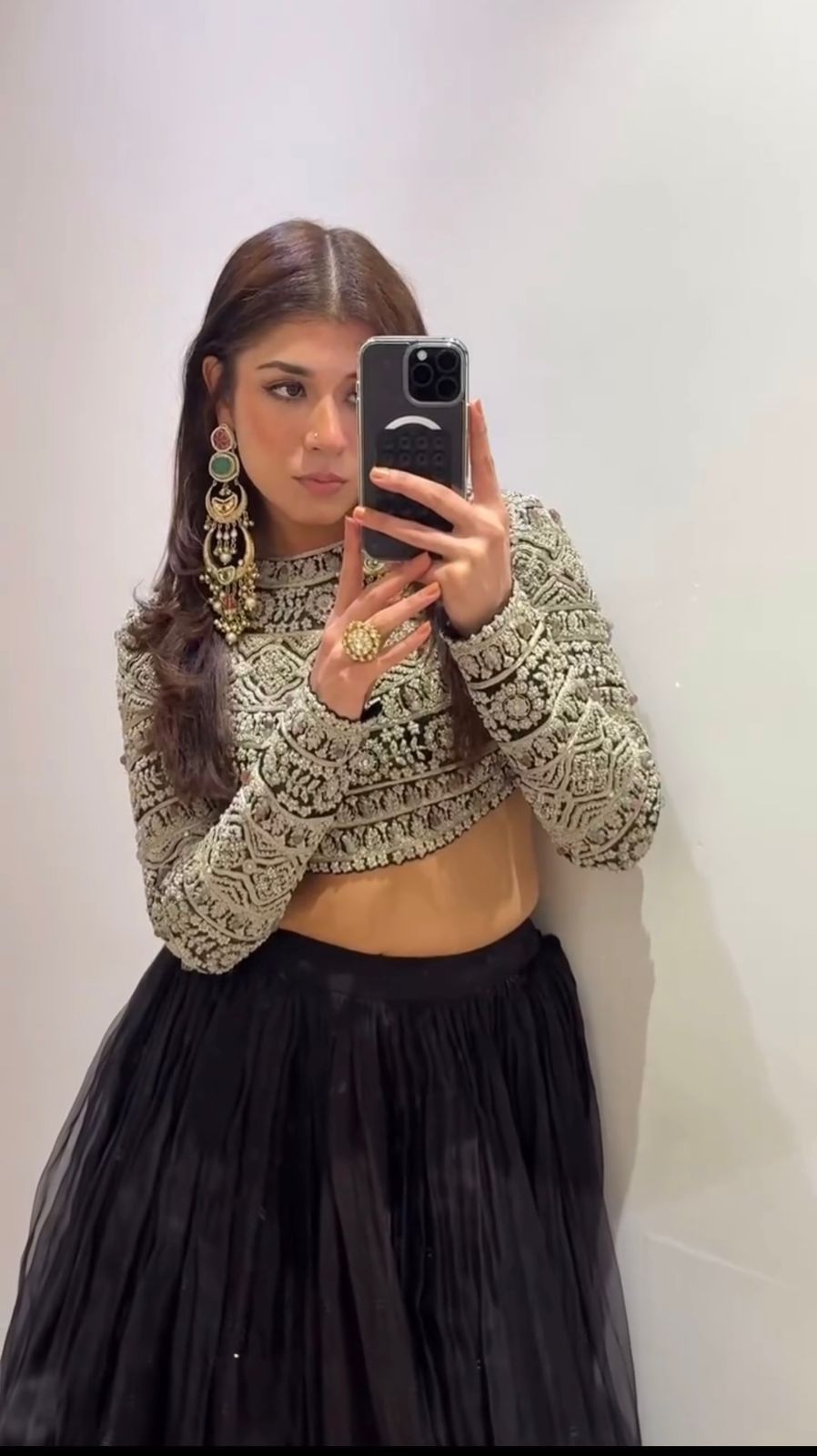 Mesmerizing Black Color Organza Lehenga Choli