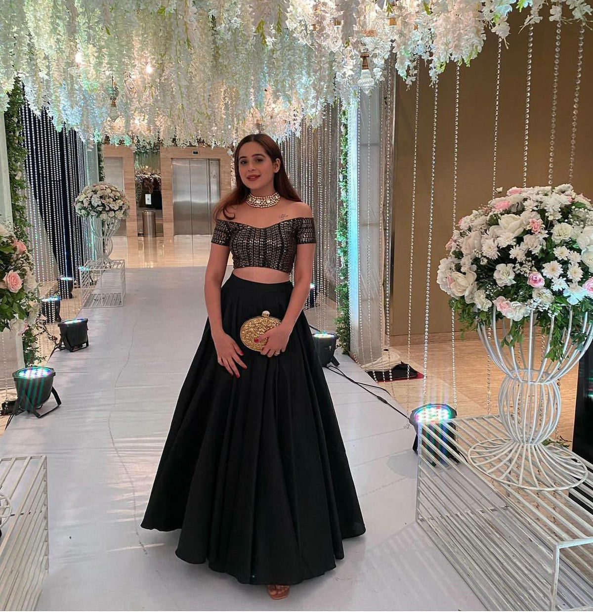 Stylish Black Color Silk Lehenga With Sequence Work Blouse