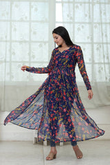 Outstanding Navy Blue Color Digital Print Kurti