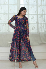 Outstanding Navy Blue Color Digital Print Kurti