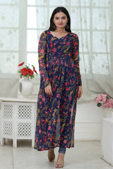 Outstanding Navy Blue Color Digital Print Kurti