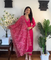 Precious Embroidery Sequence Work Pink Color Anarkali Suit