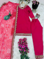 Precious Embroidery Sequence Work Pink Color Anarkali Suit