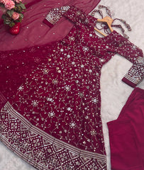 Fantastic Faux Blooming Red Color Gown