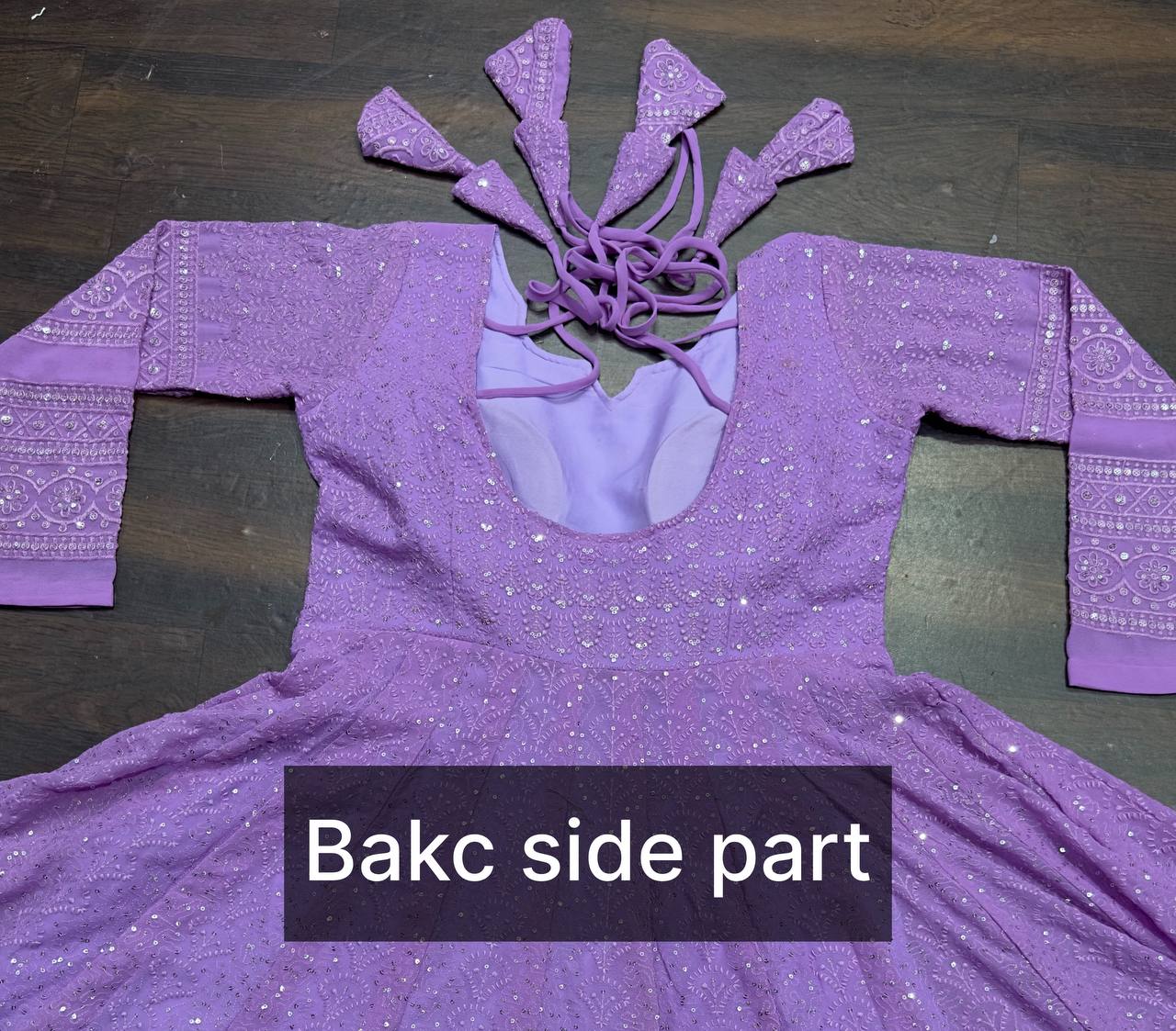 Designer  Embroidered Work Purple  Color pant with Gown