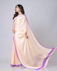 Embellished  Japan Satin Light Pink Color Ready To wear Saree