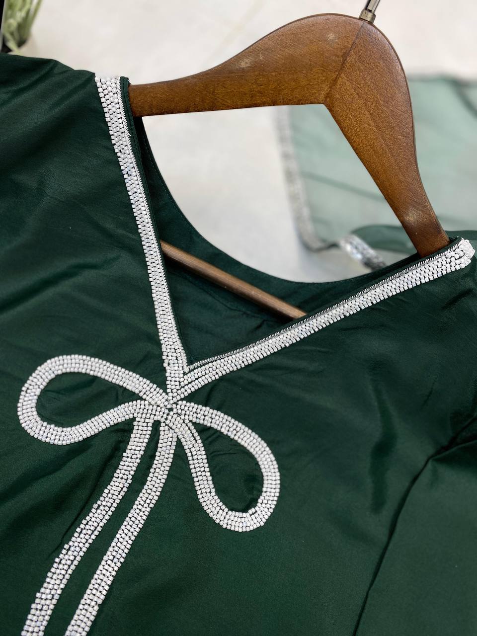 Exclusive French Creape Green Color  Salwar Suit