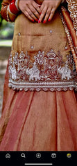 Admiring  Embroidery Sequence Work Brown Color Top With Lehenga