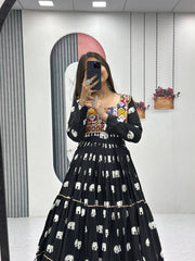 Pure Cotton Navratri Gown with Embroidery Gamathi Work