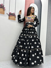 Pure Cotton Navratri Gown with Embroidery Gamathi Work