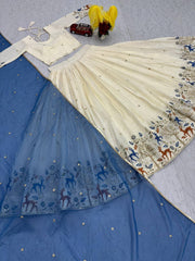 Embellished Sequence Work white Color Navratri Special  Lehenga Choli
