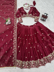 Marriage Special Maroon Color Adorable Lehenga Choli