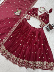 Marriage Special Maroon Color Adorable Lehenga Choli