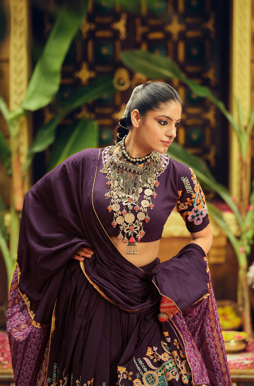 Ravishing Teal Blue Rayon With Foil Print Lehenga Choli