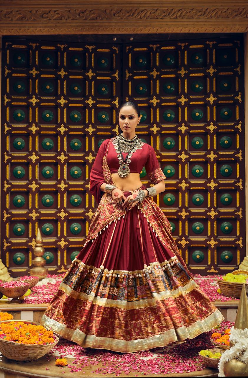 Ravishing Teal Blue Rayon With Foil Print Lehenga Choli