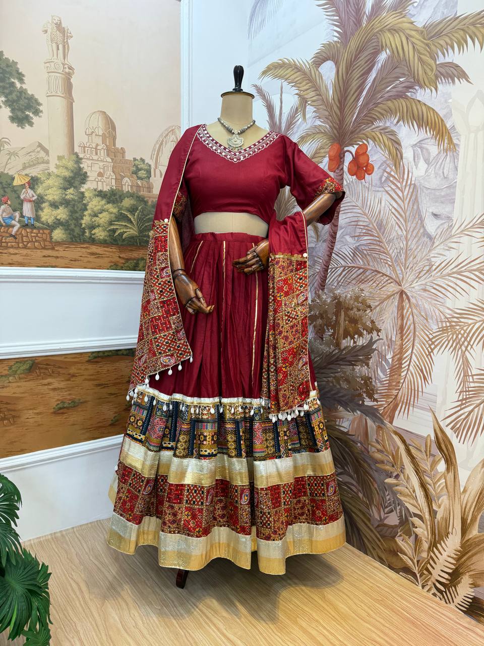 Ravishing Teal Blue Rayon With Foil Print Lehenga Choli