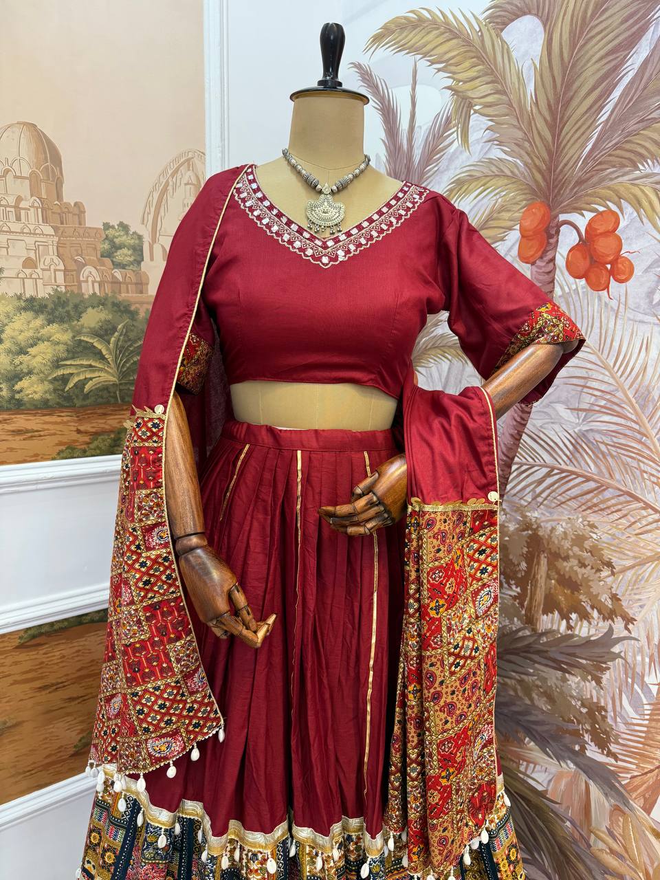 Ravishing Teal Blue Rayon With Foil Print Lehenga Choli