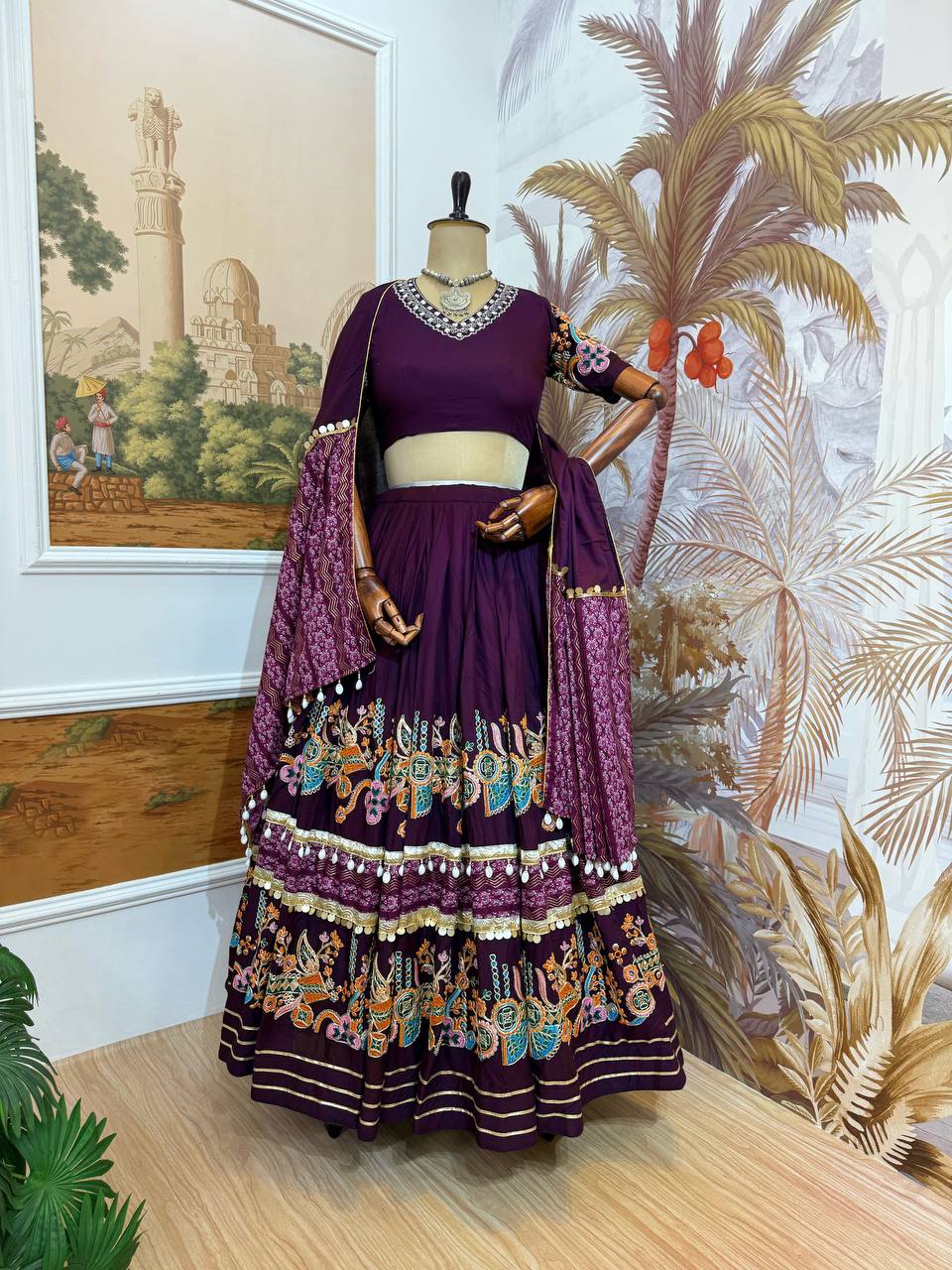 Ravishing Teal Blue Rayon With Foil Print Lehenga Choli