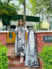 Ravishing White Satin Digital Print Co-Ord Set